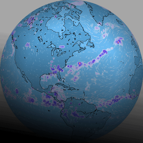 Earth with rain